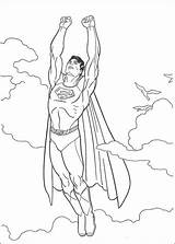 Coloring Superman Flying Pages Online sketch template