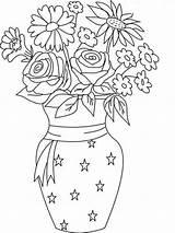 Vase Flower Coloring Flowers Drawing Pages Pot Beautiful Step Kid Printable Print Color Bouquet Line Drawings Draw Easy Kids Pencils sketch template