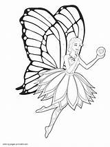 Coloring Fairy Pages Princess Printable Barbie Print Girls Mariposa Color Kids sketch template