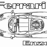 Ferrari Coloring Cars Pages F50 Enzo Drawing Top sketch template