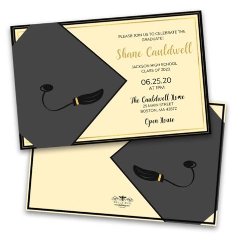 graduation cap personalized graduation party invitation bella bug