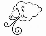 Nube Soplando Viento Nuvem Nubes Soprando Vento Meteorologia Nuage Natureza Soufflage Nuvens Soffiaggio Vientos Colorier Infantil Acolore Cloudy Simbologia sketch template