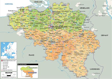 belgium political map belgium map location western europe europe