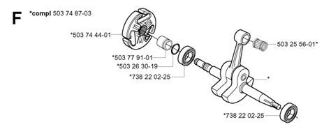 husqvarna  xp   chainsaw crankshaft spare parts diagram