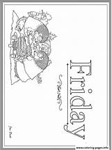 Week Days Coloring Friday Pages Jan Brett Printable Colouring Janbrett Downloads Ther Kids Popular Cli sketch template