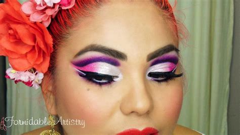 formidableartistry folklórico makeup tutorial pink and purple