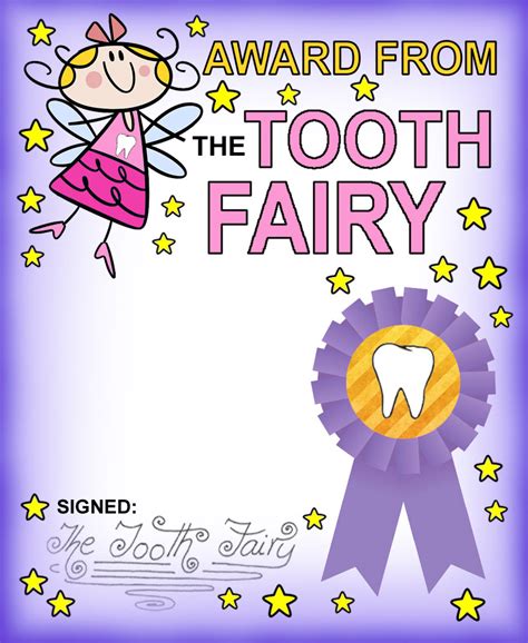 tooth fairy certificate  printable
