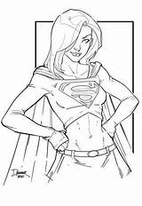 Coloring Pages Supergirl Line Drawing Printable Cartoon Sheets Girls Badass Superhero Superheroes Character Sexy Commissions Colouring Dc Visit Deviantart Kids sketch template