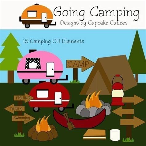Items Similar To Going Camping Whimsical Digital Clip Art
