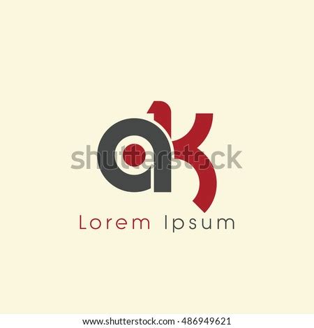 ak initial letter linked lowercase logo stock vector royalty