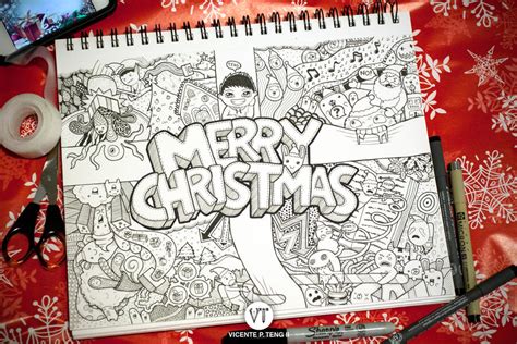 doodle merry christmas  vicenteteng  deviantart