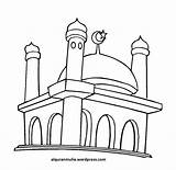 Masjid Gambar Mewarnai Kartun Drawing Getdrawings sketch template