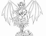 Coloring Fairy Printable Pages Gothic Fairies Dark Halloween Getcolorings Getdrawings Colorings sketch template