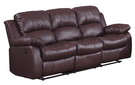 reviewshomelegance double reclining sofa brown bonded leather