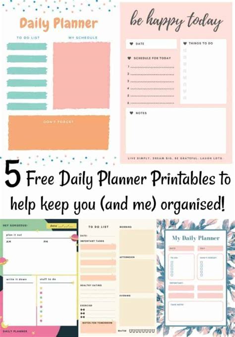Five Amazing Free Daily Planner Printables The Diary