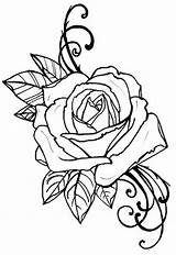 Tattoo Coloring Rose Book Digital Pages  sketch template