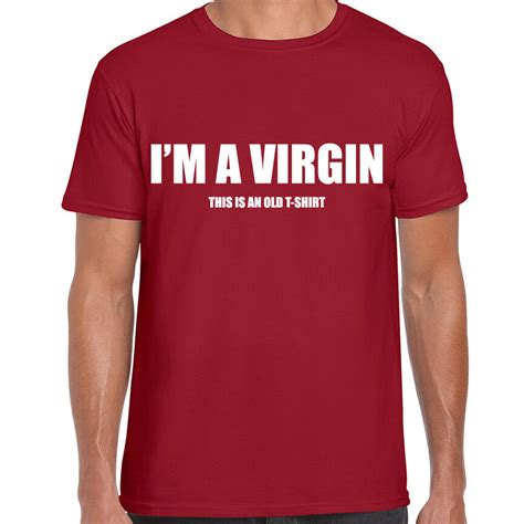 i m a virgin old tshirt funny printed mens t shirt slogan adult humour