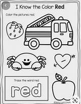 Red Color Preschool Worksheets Activities Worksheet Toddler Lesson Kindergarten Math Printable Education Colors Know sketch template