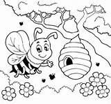 Colorat Albina Planse Fise Insecte Stup Copii Miere sketch template