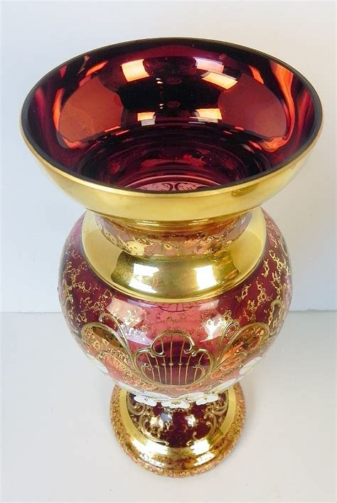 Sold Price Red Venetian Style Glass Vase January 2