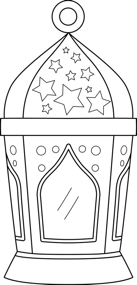 ramadan lantern isolated coloring page  kids  vector art
