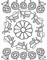 Mandala Coloring Pages Bees Printable Print Bee Book Info Choose Board Insekten Kids sketch template