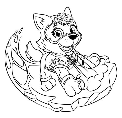 everest  paw patrol mighty pups coloring page  print