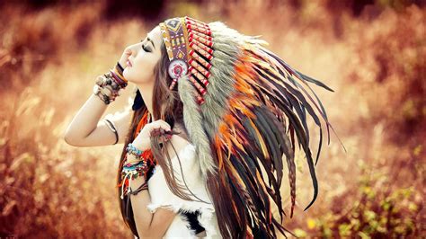 native americans brunette anime headdress wallpapers hd desktop and mobile backgrounds