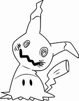 Mimikyu Kolorowanka Druku Kleurplaten Pikachu Pokémon Drukowanka Drukowania sketch template