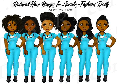 black nurse clipart african american planner illustrations natural