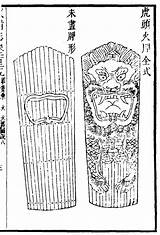 Ming Dynasty Huo Shields Hu Tou Weaponised Pai Shield Unpainted Zhi Wu Bei Painted Left Right sketch template