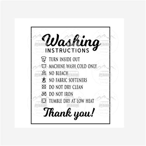 washing instructions svg  designs resizable  shirt care etsy