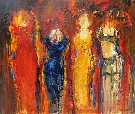 Red Dress Blue Dress Gold Dress And No Dress Painting By Mark Carson