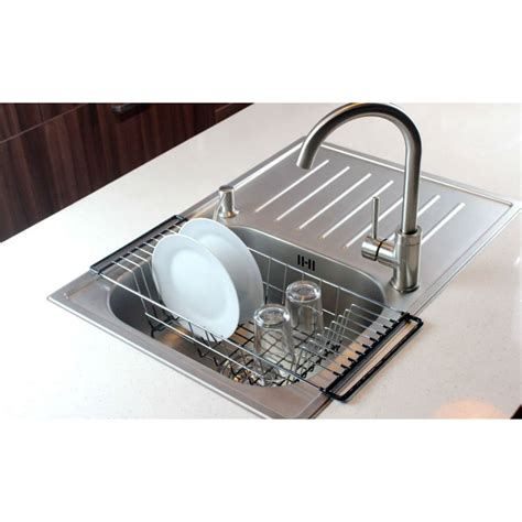 neat    sink kitchen dish drainer rack durable chrome plated steel walmartcom