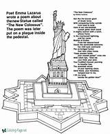 Liberty Statue Coloring Poem Pages Printable Kids Quote Book Colossus Grade Cliparts Clipart Patriotic Quotes Raisingourkids Children Activities History Lazarus sketch template