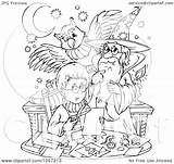 Wizard Coloring Royalty Owl Pages Outline Boy Alex Illustration Clip Bannykh Clipart Template Someone sketch template