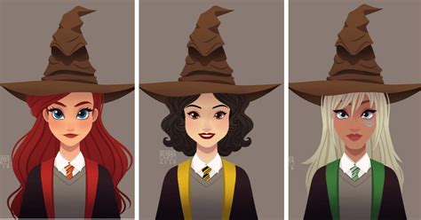 artist sorted disney princesses  hogwarts houses    magical