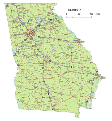 preview  georgia state vector road map  vector mapscom