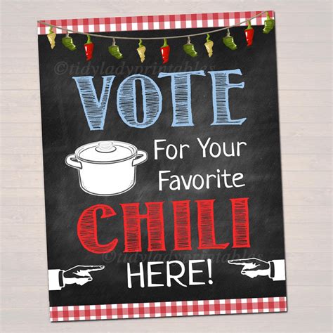 chili cook  decor tidylady printables