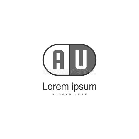 au letter logo design creative modern au letters icon illustration