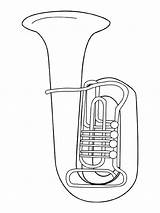 Trombone Coloring Getdrawings Drawing sketch template