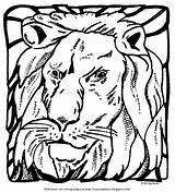 Coloring Stained Lion Glass Enlarge Click sketch template