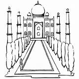 Coloring India Taj Mahal Netart Outline Clipartbest sketch template