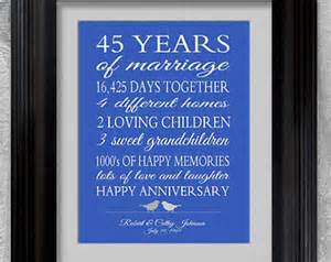 45th Wedding Anniversary Gift Parents Sapphire Blue Personalized Love 