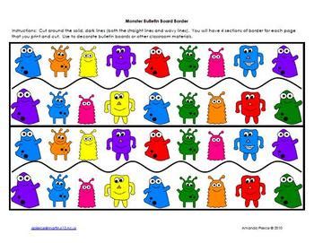 monster themed bulletin board border  amanda  pierce tpt