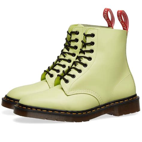 dr martens leather  undercover limited edition   eye boot  pastel yellow yellow