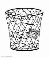 Coloring Pages Trash Wastebasket Printable Earth Holidays Gif Sheets sketch template