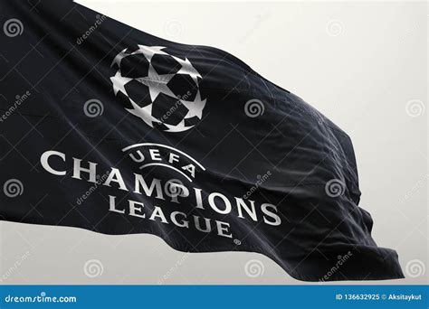 champions league flag editorial image illustration  european