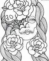 Coloring Pages Girly Printable Sugar Skull Graffiti Multicultural Girl Colored Already Getdrawings Color Skulls Colouring Pdf Getcolorings Colorama Print Colorings sketch template