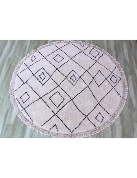 tapis en coton forme ronde design berbere fabrication de qualite en vente chez ksl living